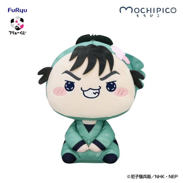 「フリューくじ　忍たま乱太郎　ふんわり桜もちぴこの段」もちぴこBIGぬいぐるみ 食満留三郎 賞