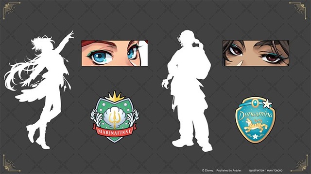 ロイヤルソードアカデミーのキャラクターシルエット・2寮の一部ビジュアルと寮章が公開