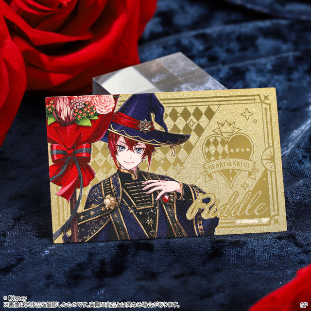 『ディズニー ツイステッドワンダーランド』オーロラ箔押し缶バッジ＆メタルカードセット ブルームバースデーver.／リドル・ローズハート