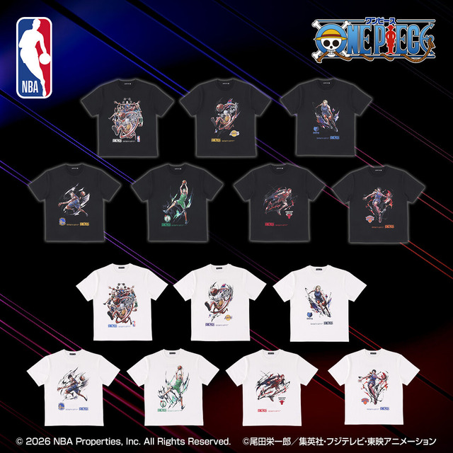 「ONE PIECE × NBA T-Shirts (全7柄 各2色)」