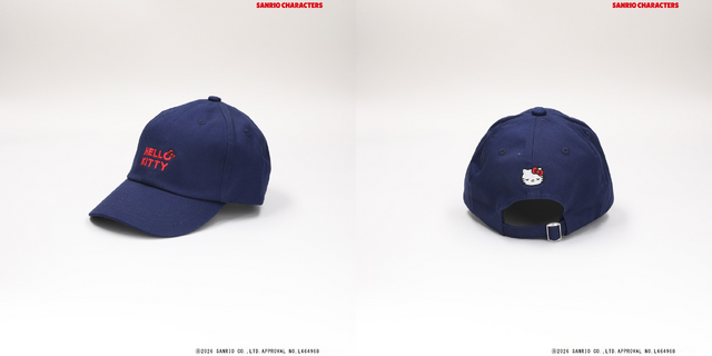 サンリオキャラクターズ×ライトオン　「刺繍キャップ（WOMENS）」ネイビー（ハローキティ）