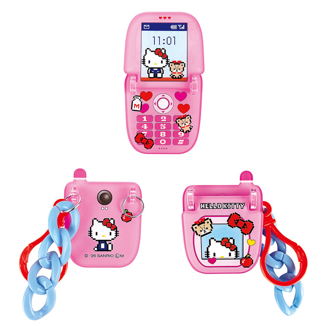 サンリオキャラクターズ　ぱかぱかガラケー風キーホルダー