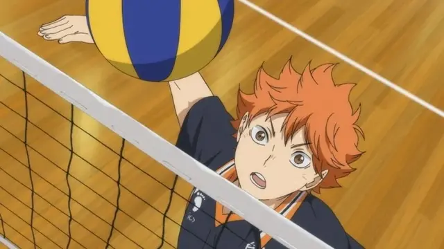 日向と影山の「打つ」の進化を振り返る映像展示