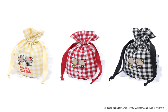 【MILKFED. x HELLO KITTY】SUN-KISSED F2F DRAWSTRING POUCH
