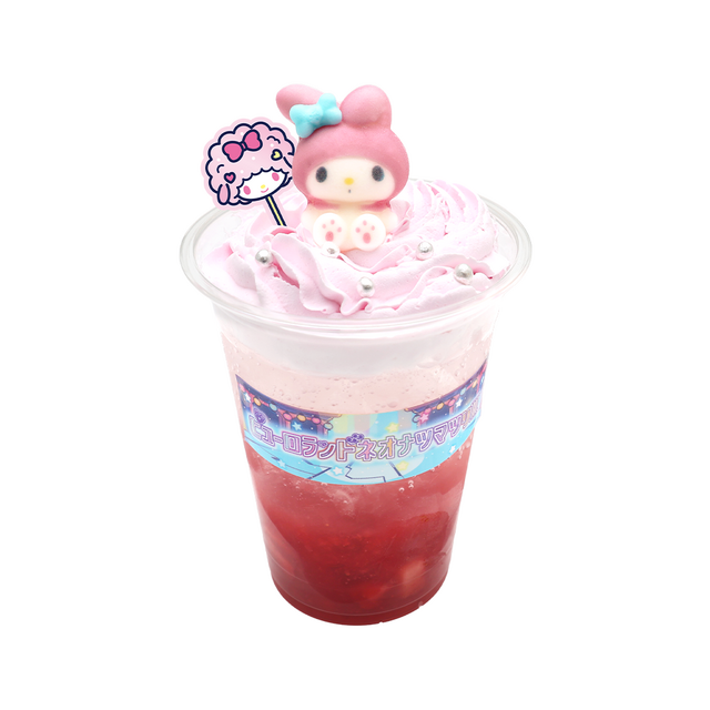 ピューロランド期間限定メニュー「マイメロディのしゅわっと◯果肉入りいちごソーダ（◯は正しくはハートマーク）」