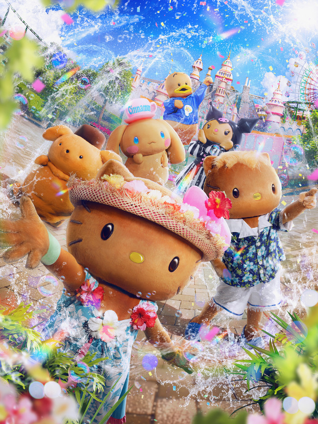 日焼けをした姿のキャラクターに出会えるグリーティング