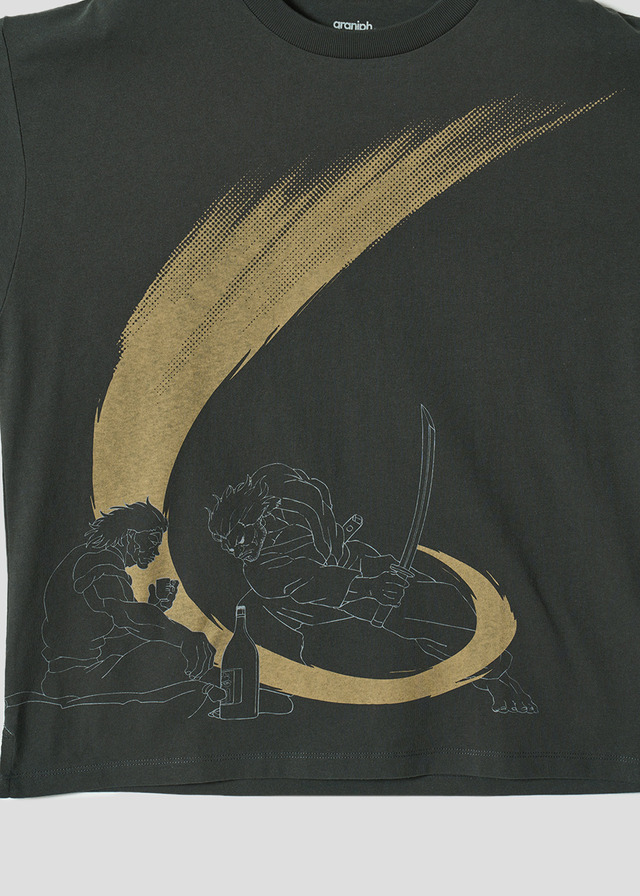 アニメ『刃牙道』×グラニフ　「強き人よ｜ビッグシルエットTシャツ」部分アップ