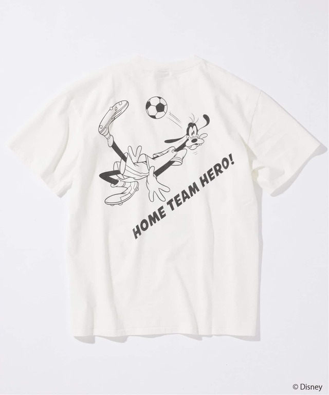 JOURNAL STANDARD「MICKEY MOUSE / ミッキー マウス 別注 サッカー プリント Tシャツ ホワイト」