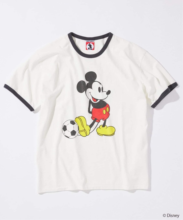 JOURNAL STANDARD「MICKEY MOUSE / ミッキー マウス 別注 サッカー プリント Tシャツ ホワイトA」