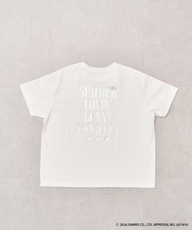 ウサハナシルバー箔プリントTシャツ（￥3,490）