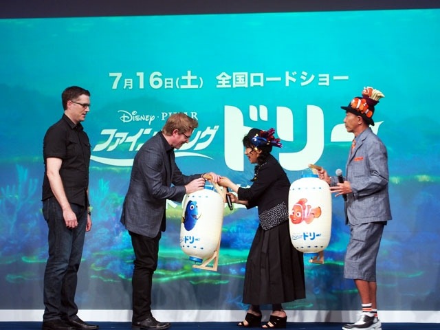 「ファインディング・ドリー」アンガス監督 マクレーン共同監督が来日 室井滋、木梨憲武ら吹き替え版声優も登壇