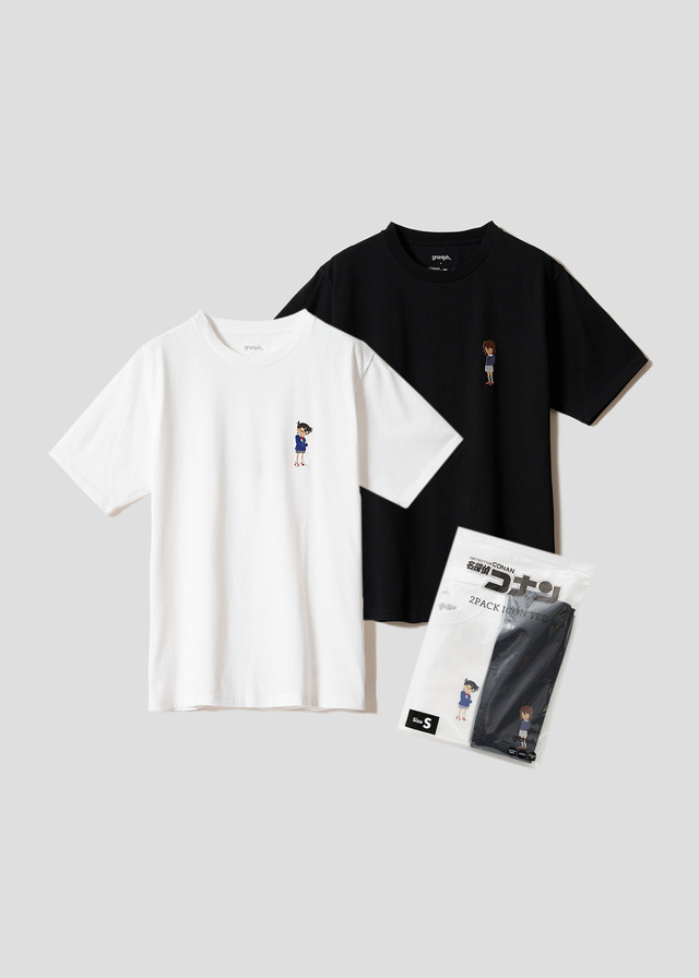 アニメ『名探偵コナン』×グラニフ　「小さくなった2人｜2パックアイコンTシャツ」