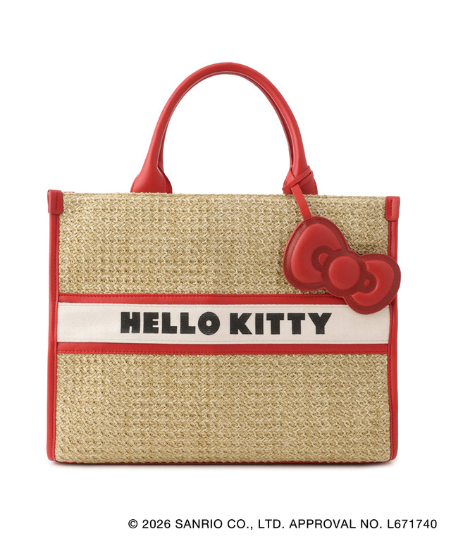 HELLO KITTY×VIS　「日焼けデザイン ハローキティ雑材トートバッグ Red」
