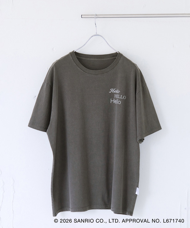 HELLO KITTY×VIS　「日焼けデザイン ハローキティビッグTシャツ Charcoal」