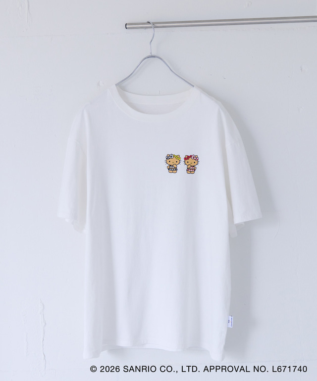 HELLO KITTY×VIS　「日焼けデザイン ハローキティビッグTシャツ White」