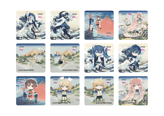 ステッカー　全12種　税抜545円　（初音ミク、鏡音リン、鏡音レン、巡音ルカ、MEIKO、KAITO）