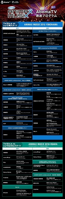 アニメミュージックの祭典「ANIMAX MUSIX」2015＆2016の模様がAbemaTVで独占放送