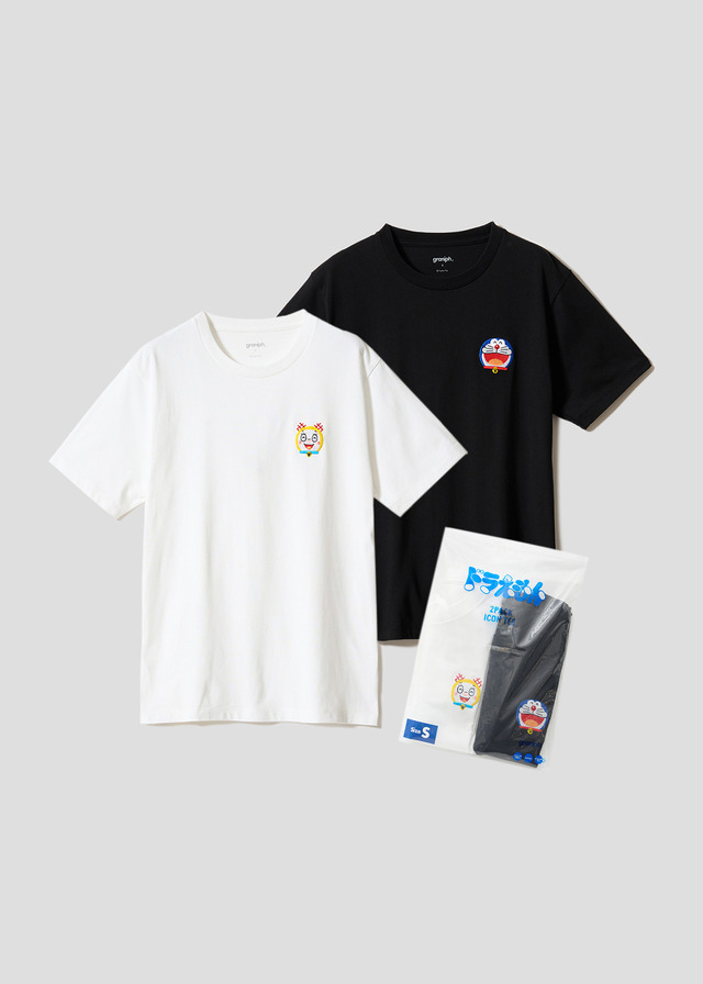 『ドラえもん』×グラニフ　「ラえもん＆ドラミちゃん｜2パックアイコンTシャツ」