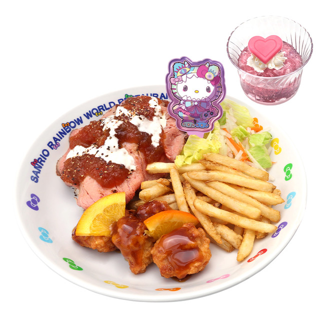 ハローキティのMonster color☆オレンジチキン＆ローストビーフプレート～カップゼリーセット～