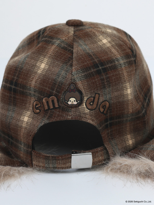 【Monchhichi×EMODA】チェックイヤーフラップキャップ
