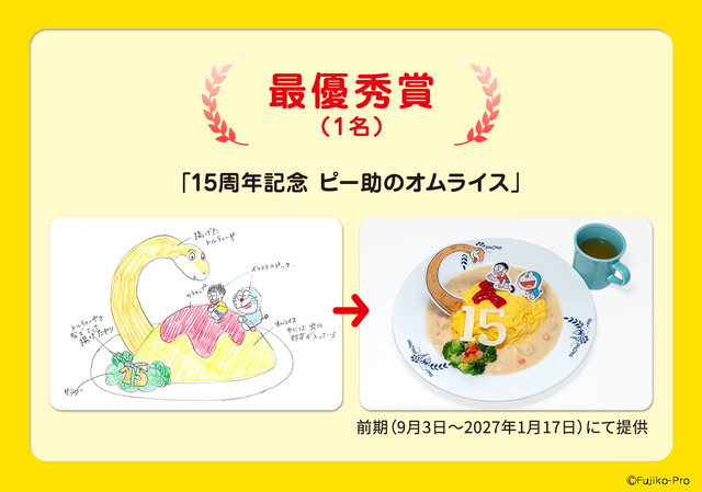 川崎市 藤子・F・不二雄ミュージアム開館15周年記念企画「Fのひと皿」コンテストメニューの結果発表