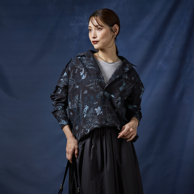 ユニセックス総柄シャツ「ヘラクレス/ハデス」