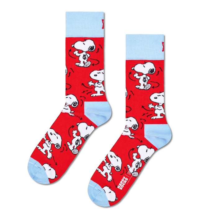 【Peanuts × Happy Socks】クルー丈 ソックス（全6種類） 各2,200円（税込）サイズ：36-40 (23-25.5cm) / 41-46 (26-29.5cm)