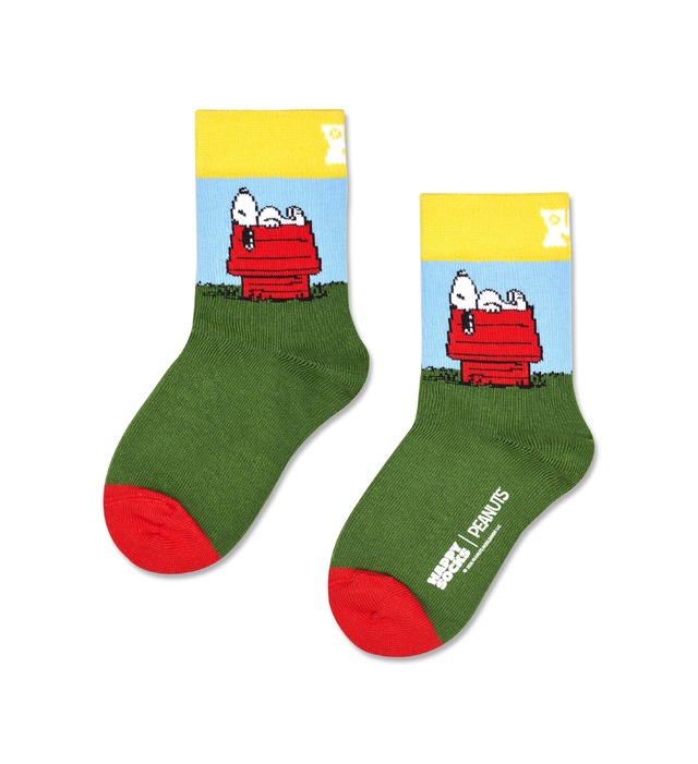 【Peanuts × Happy Socks】【キッズ】クルー丈 ソックス（全6種類） 各1,540円（税込）サイズ：4-6Y (17-19cm) / 7-9Y (19.5-21.5cm)