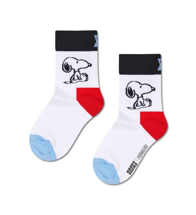 【Peanuts × Happy Socks】【キッズ】クルー丈 ソックス（全6種類） 各1,540円（税込）サイズ：4-6Y (17-19cm) / 7-9Y (19.5-21.5cm)