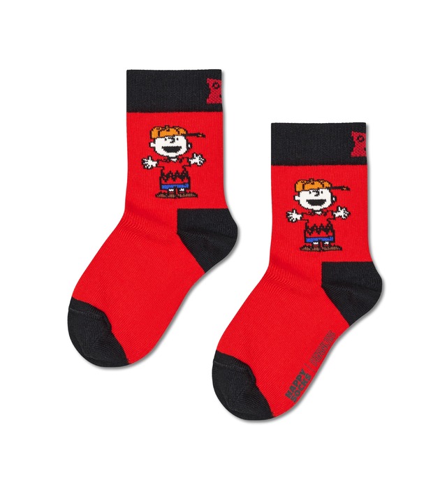 【Peanuts × Happy Socks】【キッズ】クルー丈 ソックス（全6種類） 各1,540円（税込）サイズ：4-6Y (17-19cm) / 7-9Y (19.5-21.5cm)