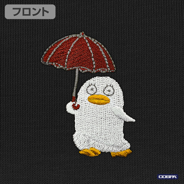 『銀魂』エリザベス ワンポイント刺繍Tシャツ（BLACK）部分アップ