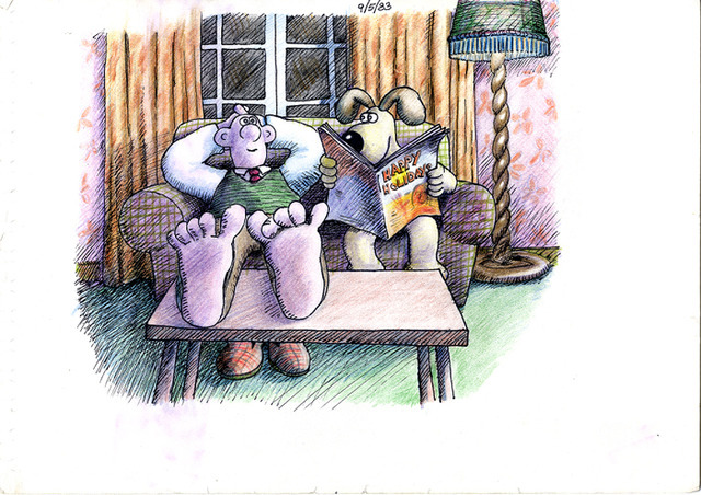 『ウォレスとグルミット　チーズ・ホリデー』カラースケッチ