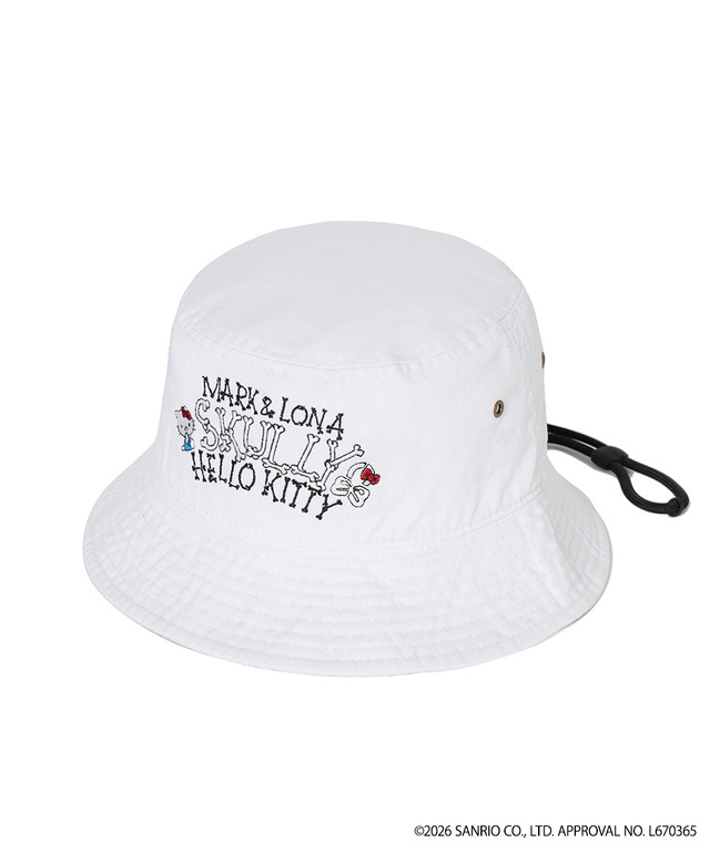 ハローキティ×MARK ＆ LONA　「Hello Skully Brim Hat」カラー：WHITE