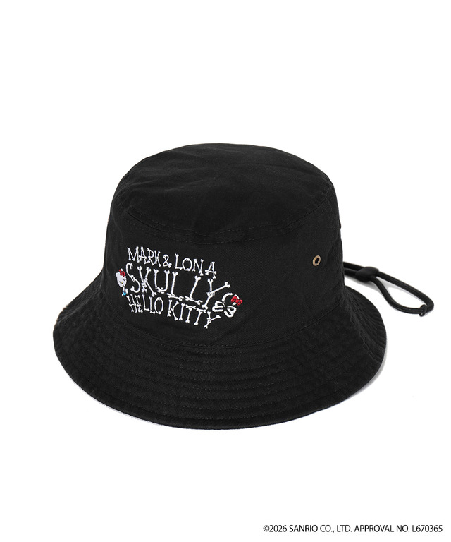 ハローキティ×MARK ＆ LONA　「Hello Skully Brim Hat」カラー：BLACK