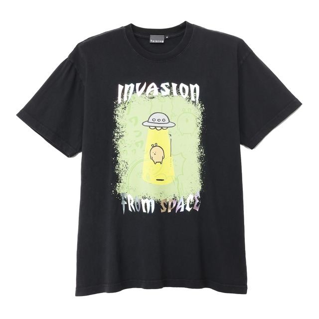 箔プリントTシャツ　もぐらコロッケ（宇宙人）　