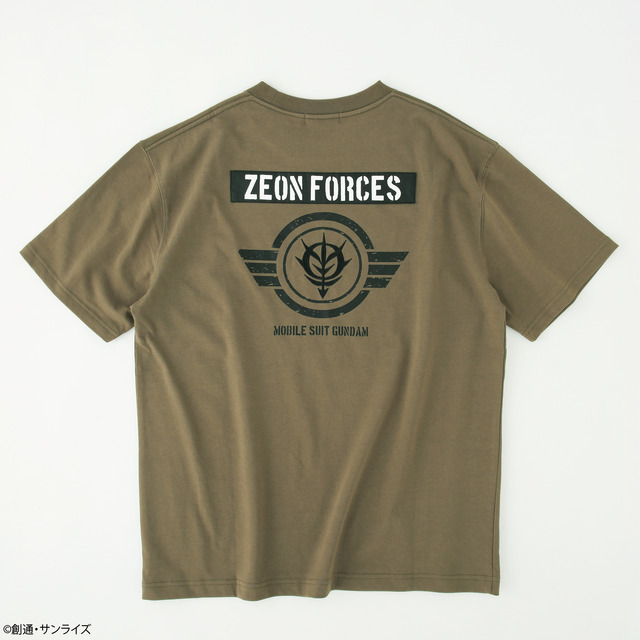 STRICT-G.ARMS『機動戦士ガンダム』Tシャツ ZEON FORCES（カーキ）