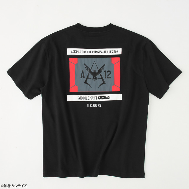 STRICT-G.ARMS『機動戦士ガンダム』Tシャツ シャア・アズナブル パーソナルマーク                   （ブラック）