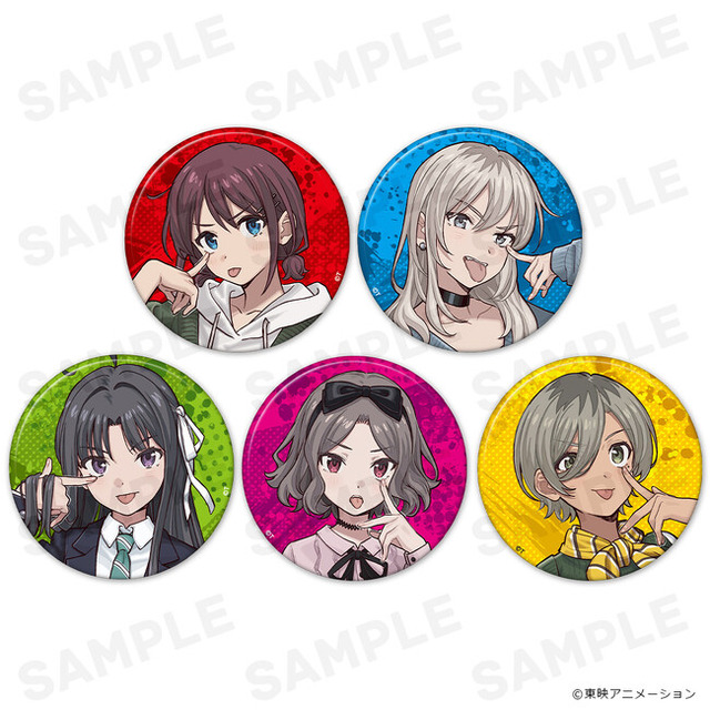 アニメ「ガールズバンドクライ」缶バッジ5個セット、マグカップ