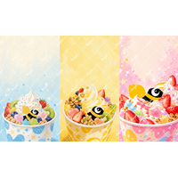 こんびーちゃんのアイスクリーム風デザイン壁紙3種を無料配布開始！