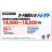 ワンピカード『世界最強の戦士』BOX買取価格は1.6～1.8万円！発売日翌日価格の予想的中は35.7%！トレゲト(@cardchusen_com)が公開