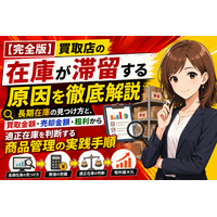 【完全版】買取店の在庫が滞留する原因を解説。長期在庫の見つけ方と、買取金額・売却金額・粗利から適正在庫を判断する商品管理の実践手順─買取店の在庫回転率の計算方法・滞留在庫の処分ルール・品目別の適正在庫