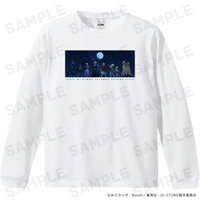 TVアニメ「Dr.STONE」リブ付ロングスリーブTシャツ、キャラクターラバーマット、ホログラム缶バッジ4個セット、アクリルキャラスタンド、プリズムビジュアルコレクションなどの受注を開始しました！