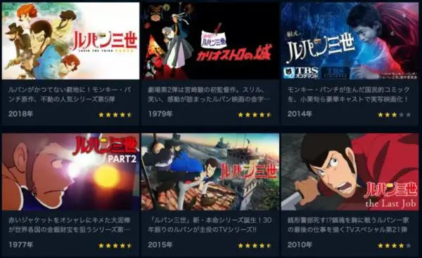 アニメ ルパン三世 Part6の動画を無料視聴できる配信サイト アニメ アニメ Vod比較