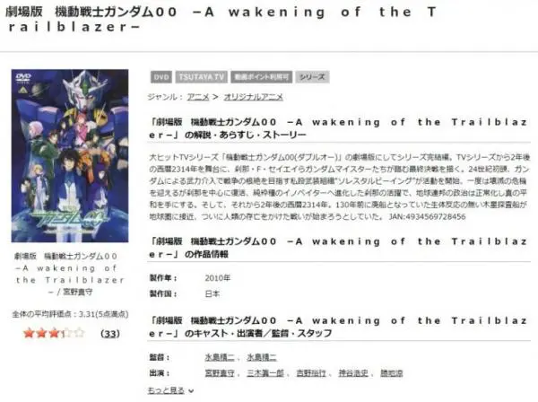 映画 劇場版 機動戦士ガンダム00 A Wakening Of The Trailblazer の動画をフルで無料視聴できる配信サイトはここ アニメ アニメ Vod比較
