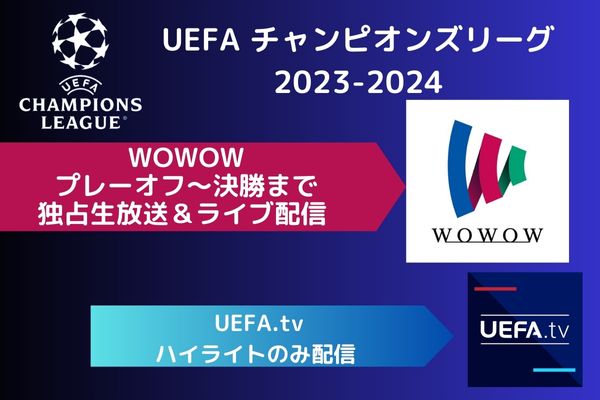 UEFAチャンピオンズリーグ2023-2024 配信